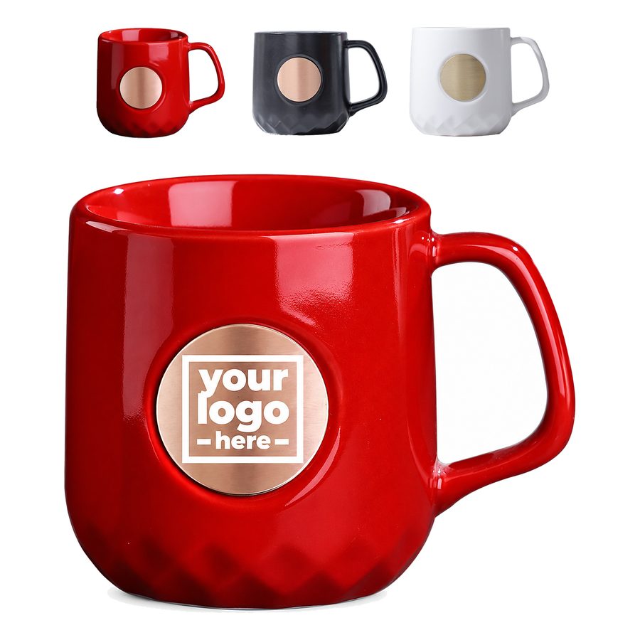Glossy Ceramic Mug With A Faceted Lower Body