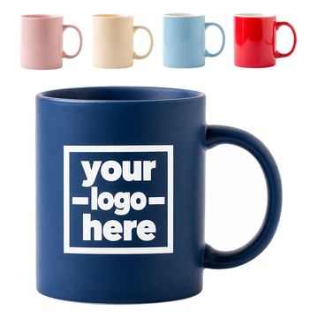 Eleven-Ounce Coffee Mug With C-Shaped Handle