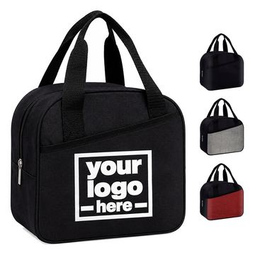 Curved-Top Lunch Bag With Front Slip Pocket