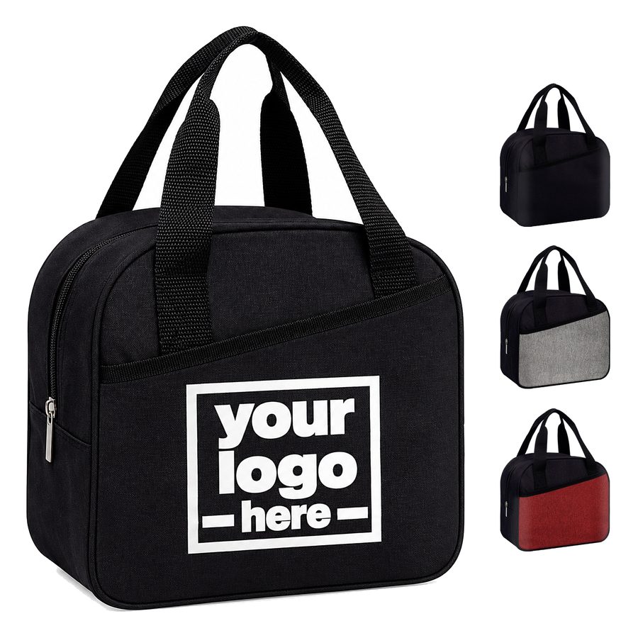 Curved-Top Lunch Bag With Front Slip Pocket