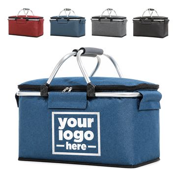 Framed Insulated Picnic Basket With Padded Grip