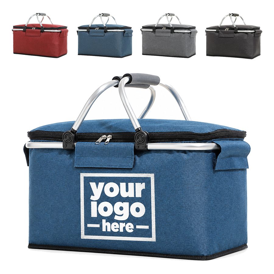 Framed Insulated Picnic Basket With Padded Grip