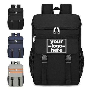 Woven Cooler Backpack With Front Buckle Straps