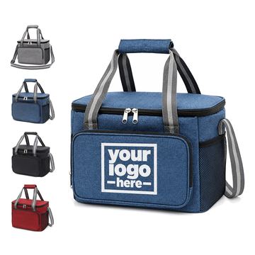Dual-Handle Cooler Bag With Side Mesh Pockets