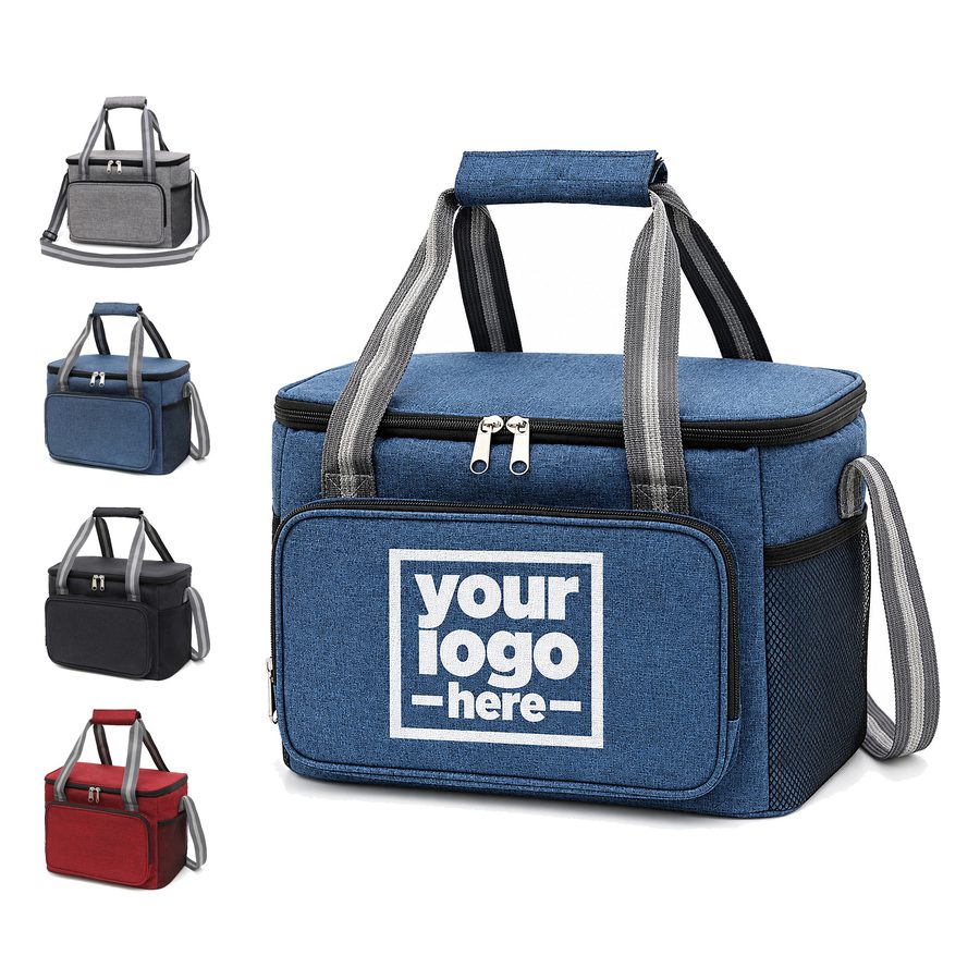 Dual-Handle Cooler Bag With Side Mesh Pockets