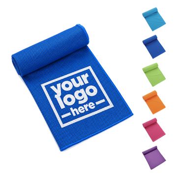 Mesh-Textured Cooling Towel With Stitched Edges