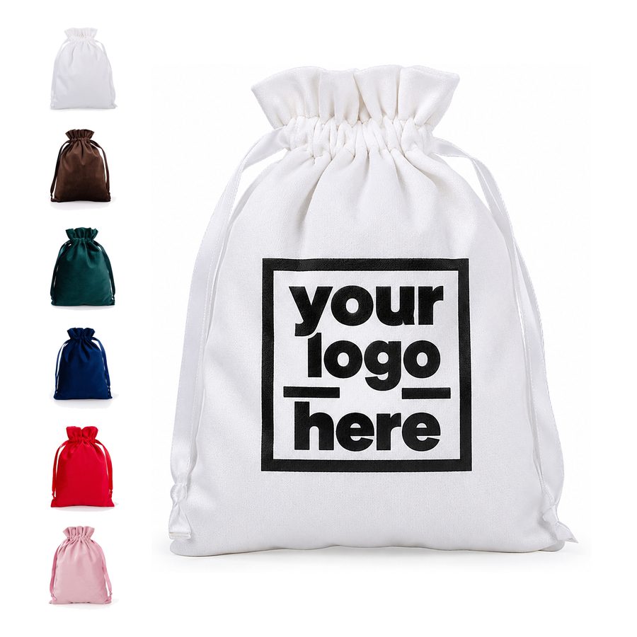 Ruffled-Top Cotton Pouch