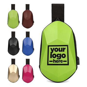 Faceted Sling Bag With Side Charging Port