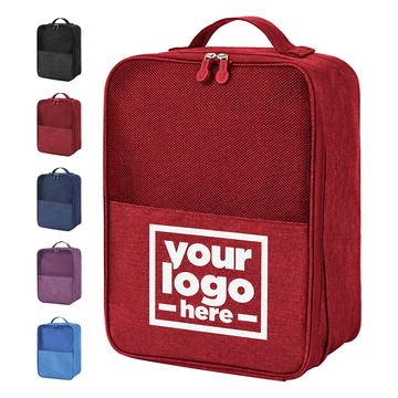 Mesh-Panel Shoe Bag With Top Handle