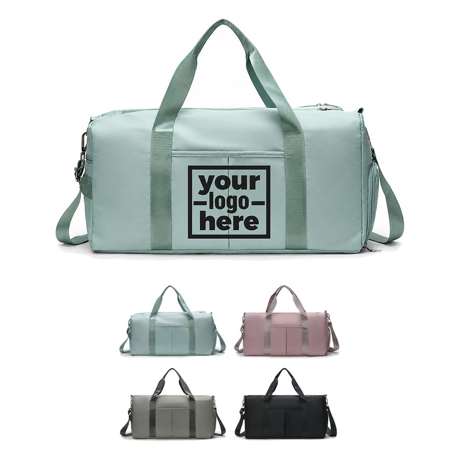 Rectangular Duffel Bag With Divided Front Pockets