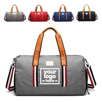 Sports Duffel Bag With Striped Front Webbing