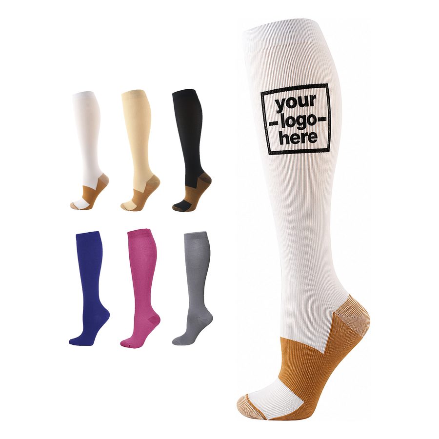 Ribbed Compression Sock With Contoured Heel
