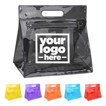 Clear Cosmetic Bag With Integrated Die-Cut Handle