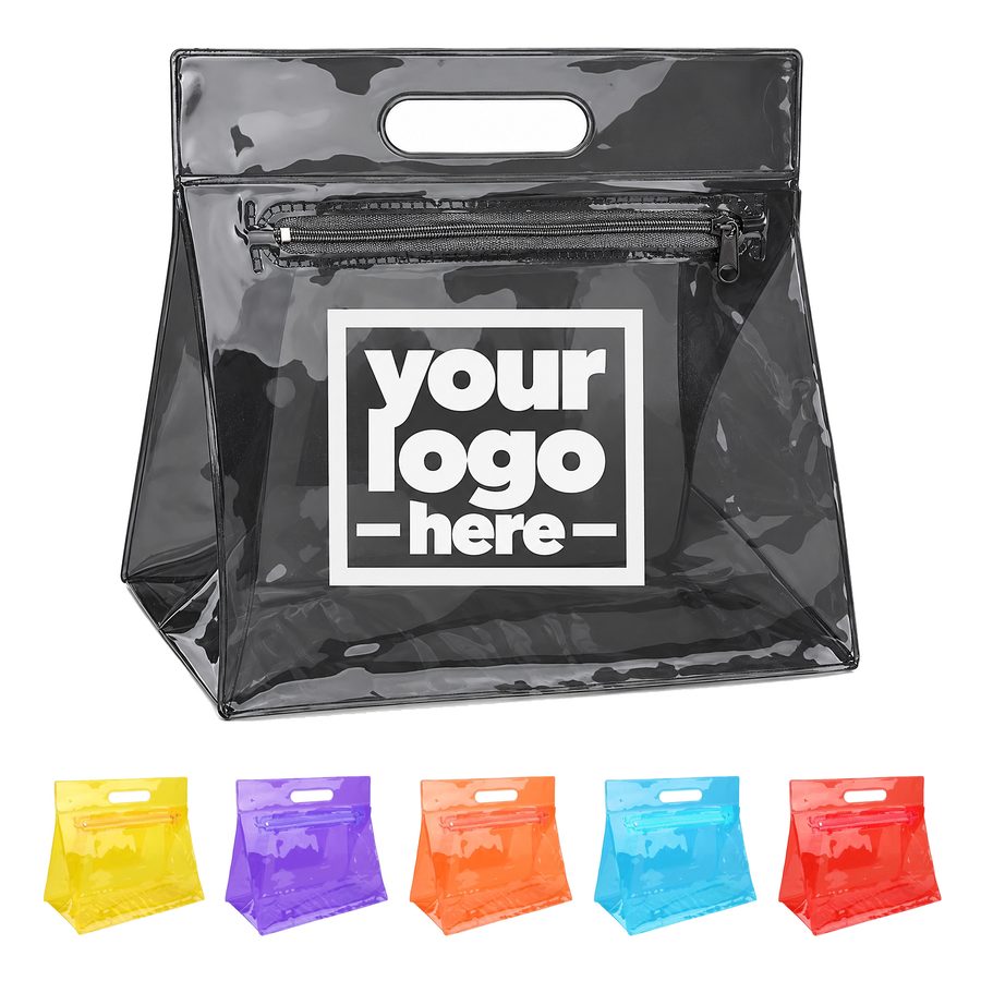 Clear Cosmetic Bag With Integrated Die-Cut Handle