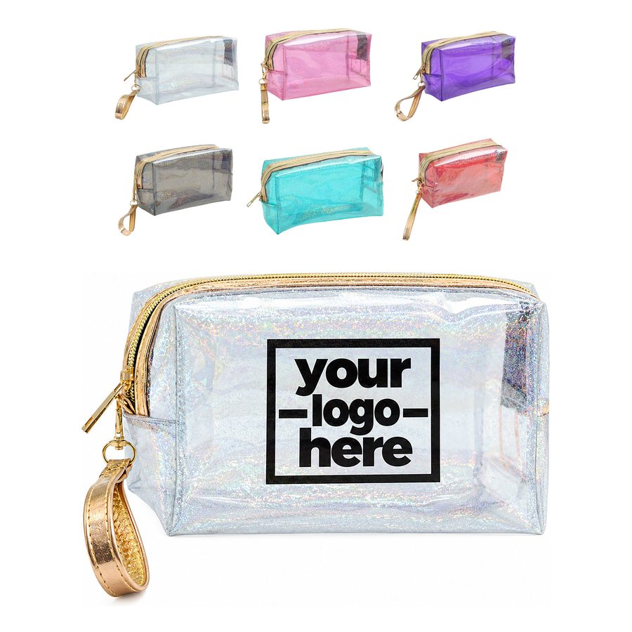 Rectangular Cosmetic Bag With Detachable Wrist Strap