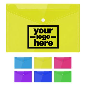 Translucent Polypropylene Document Envelope With Snap-Button Flap