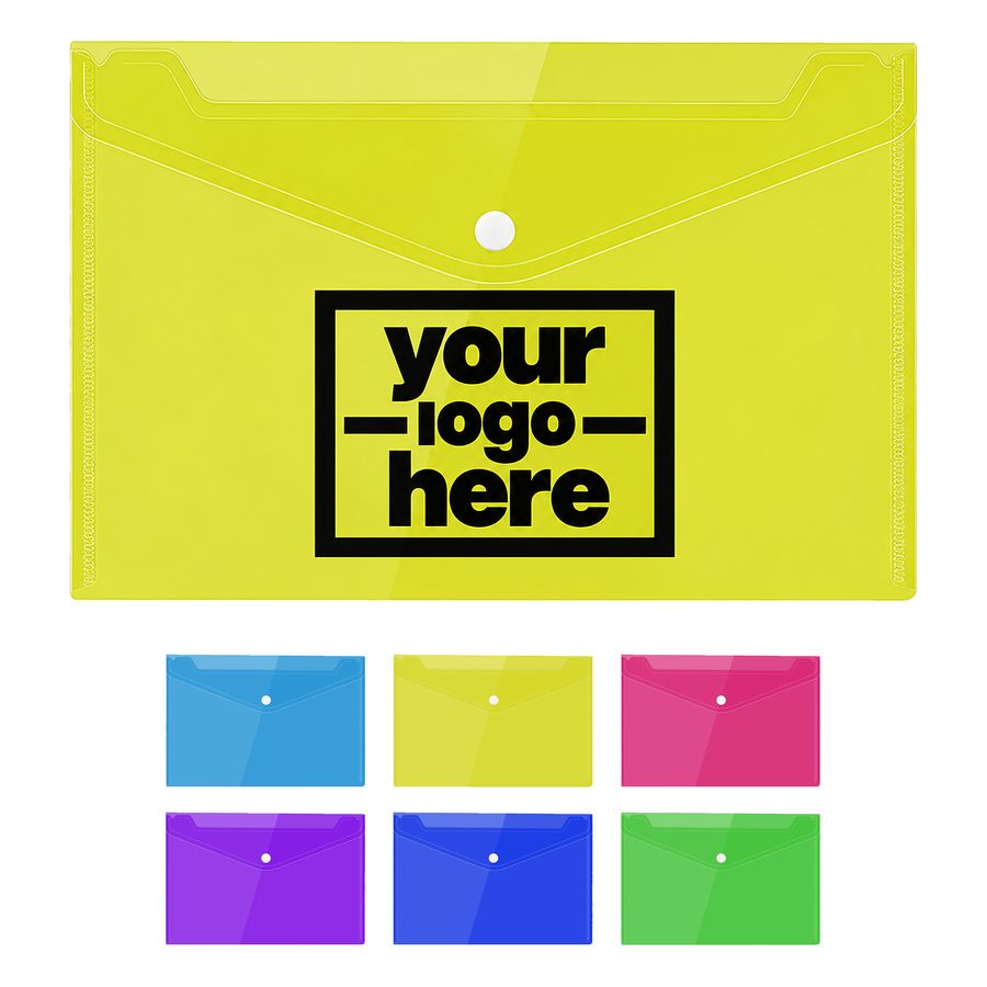 Translucent Polypropylene Document Envelope With Snap-Button Flap