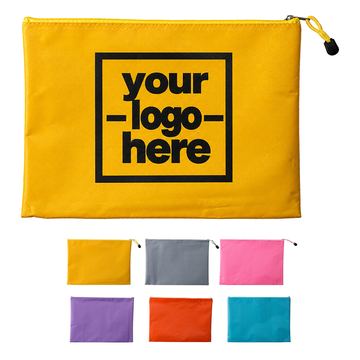 Rectangular Document Pouch With Cord Pull