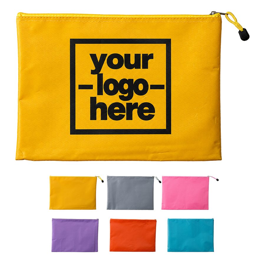 Rectangular Document Pouch With Cord Pull