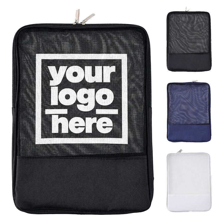 Rounded-Corner Document Bag With Mesh Panel