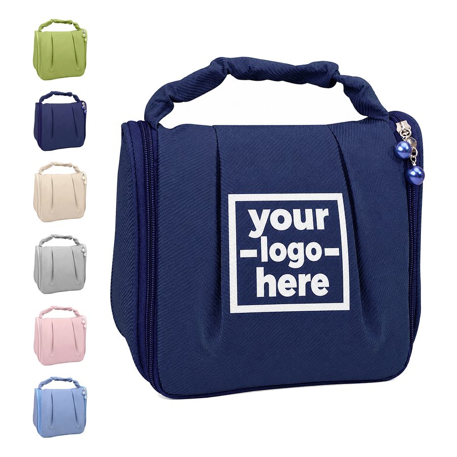 Structured Toiletry Bag With Pleated Front Panel