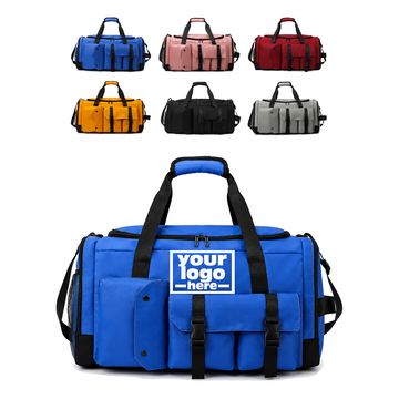 Gym Duffel With Dual-Buckle Front Pocket