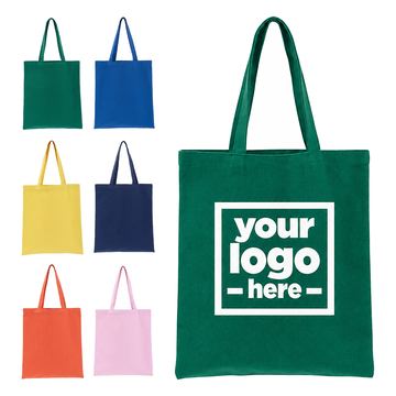 Flat Canvas Tote With Long Handles