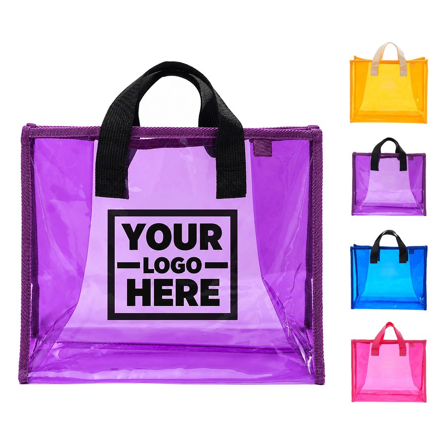 Clear Gusseted Tote Bag With Bound Edges