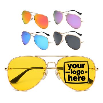 Teardrop-Shaped Metal Sunglasses