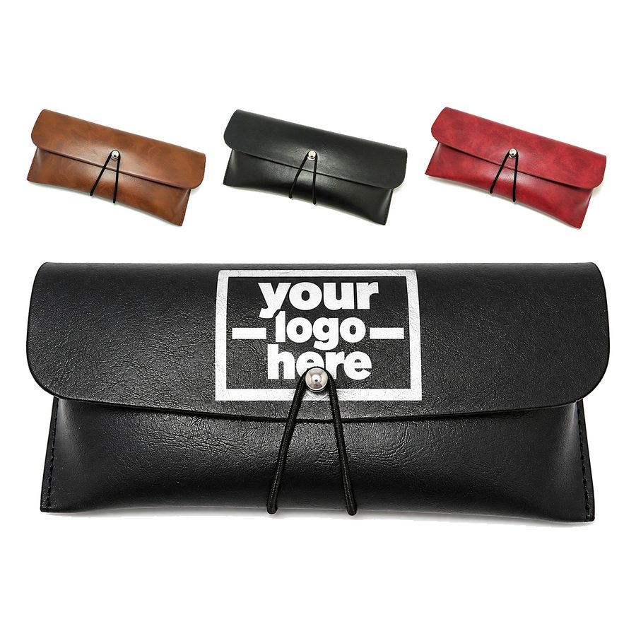 Elastic-Cord Glasses Case With Stitched Edges