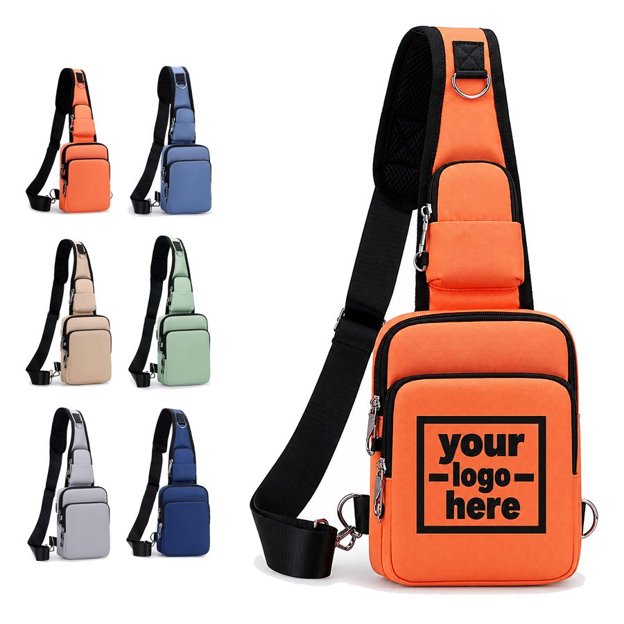 Multi-Compartment Sling Bag With A Strap Pocket