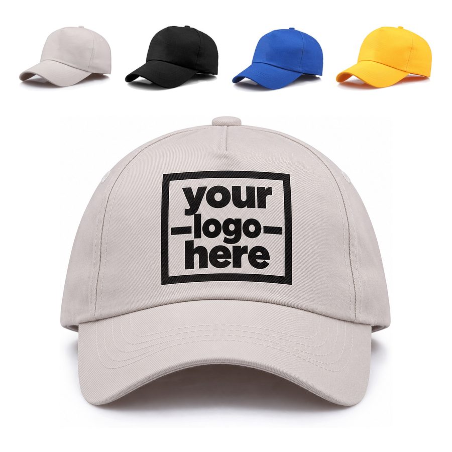 Cotton Baseball Cap With A Seamless Front And Curved Brim
