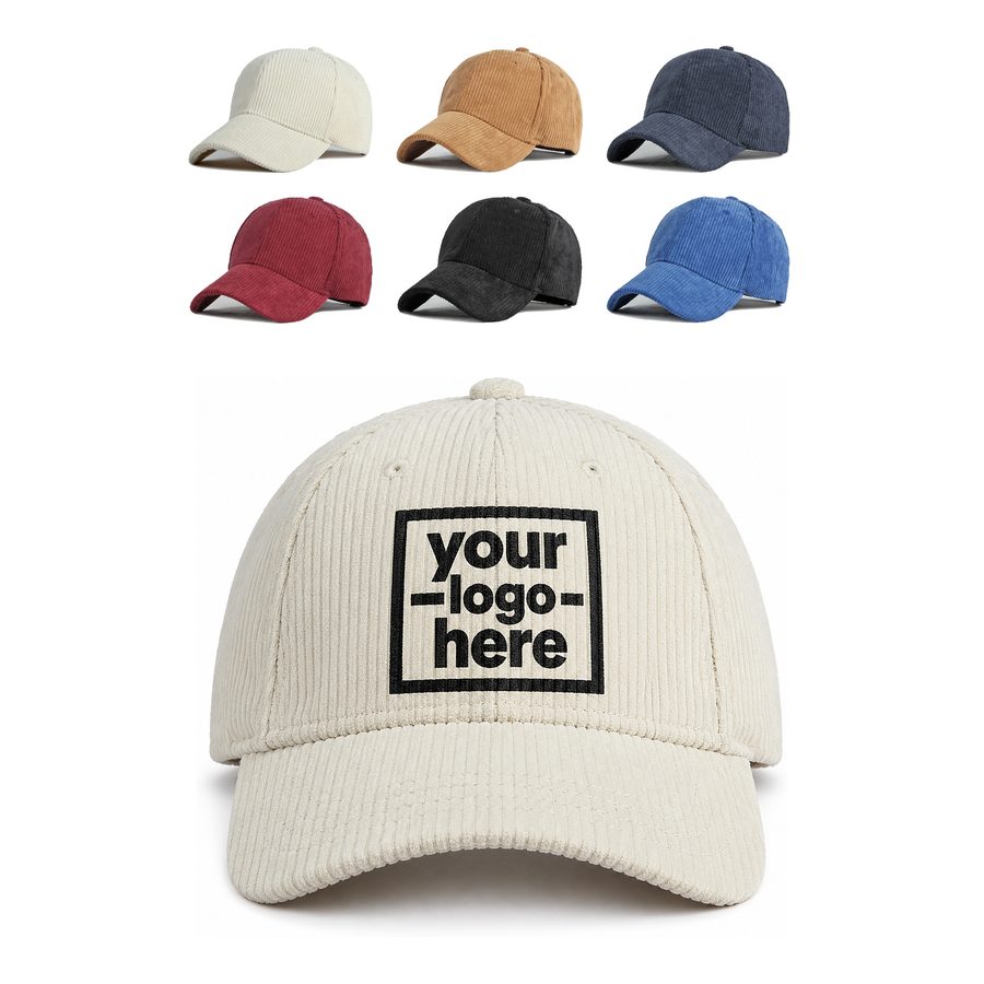 Baseball Cap With A Ribbed Corduroy Crown