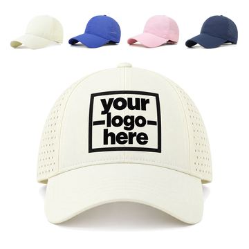 Baseball Cap With Perforated Side Panels