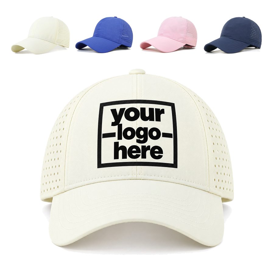Baseball Cap With Perforated Side Panels