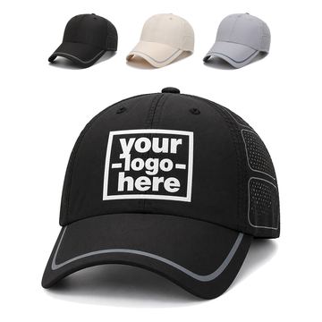 Baseball Cap With Outlined Perforated Side Panels