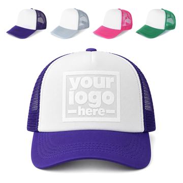 Five-Panel Trucker Hat With A Fabric-Covered Button