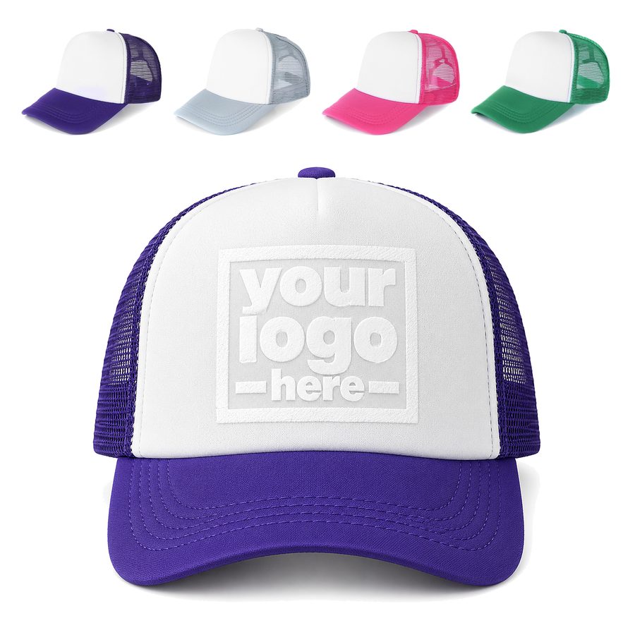 Five-Panel Trucker Hat With A Fabric-Covered Button