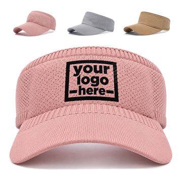Knitted Sun Visor With Ribbed Edging