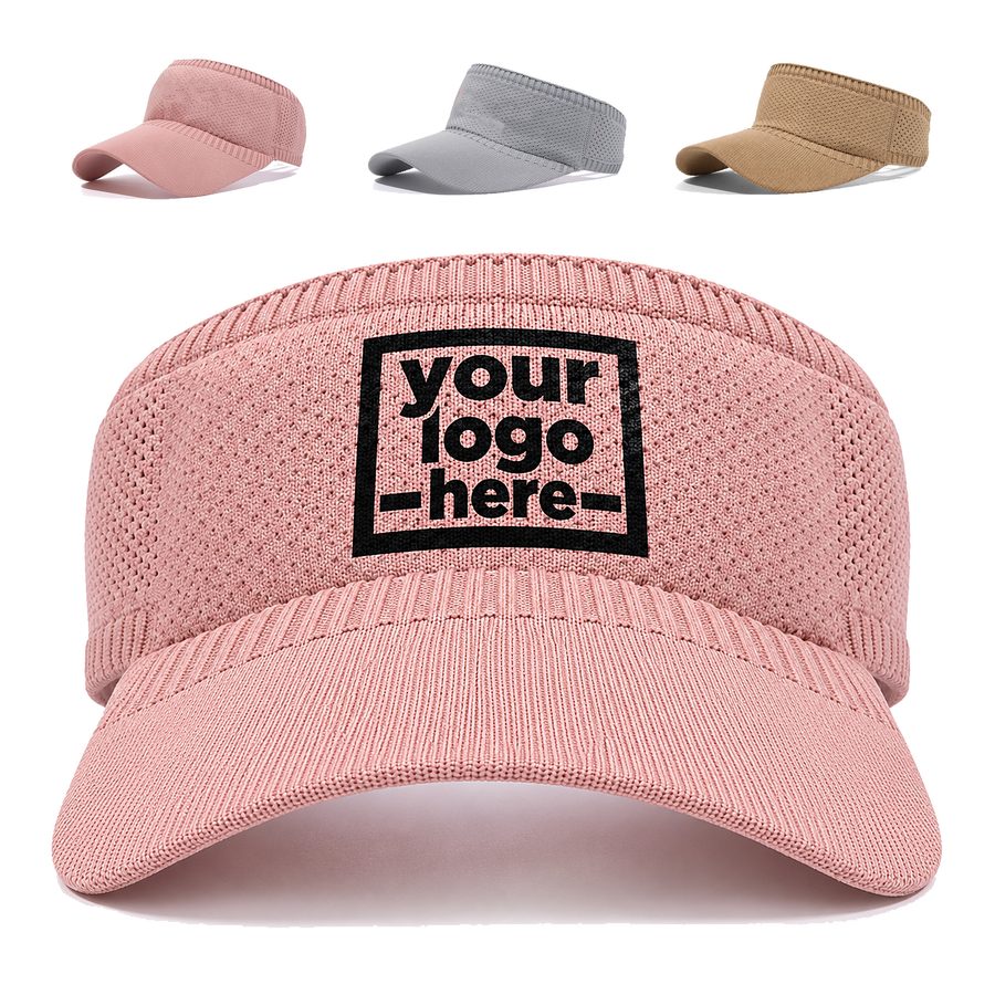 Knitted Sun Visor With Ribbed Edging