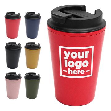 12-Ounce Reusable Coffee Cup With Movable Drinking-Port Cover