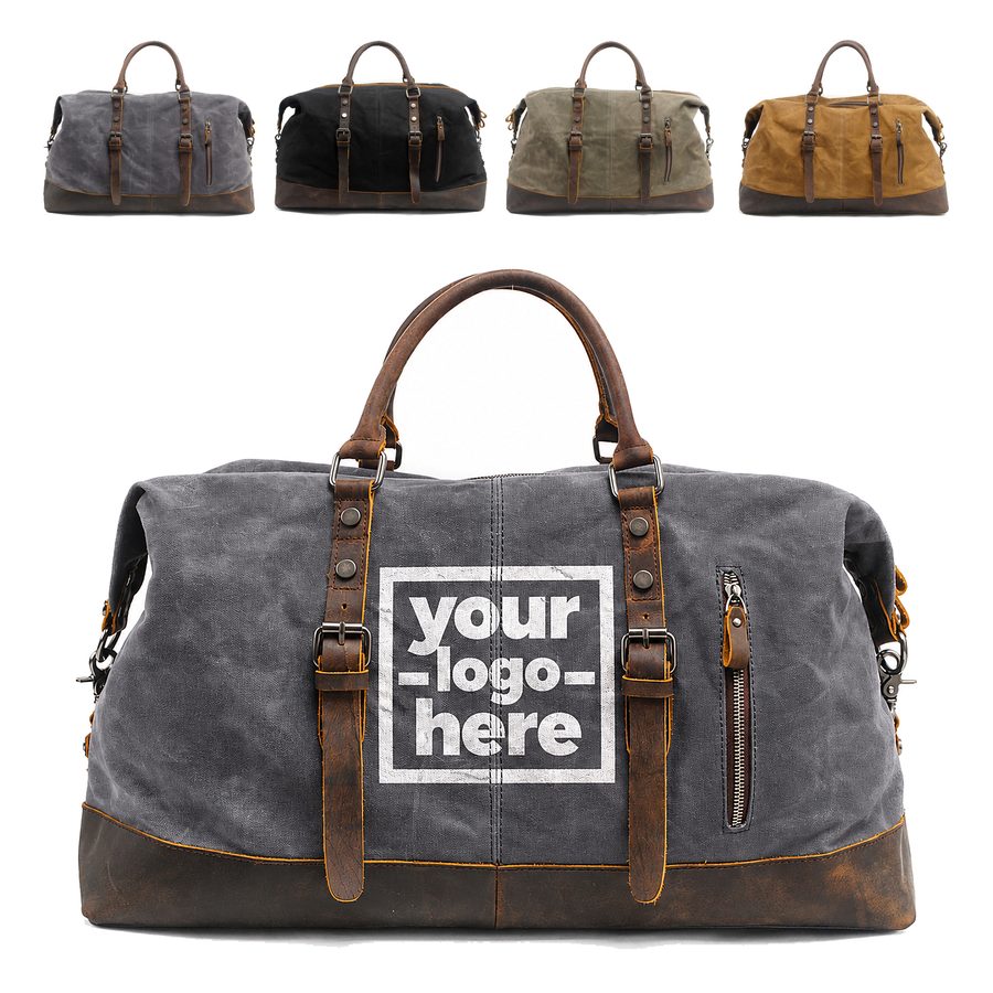 Canvas Duffel With A Contrasting Bottom Panel