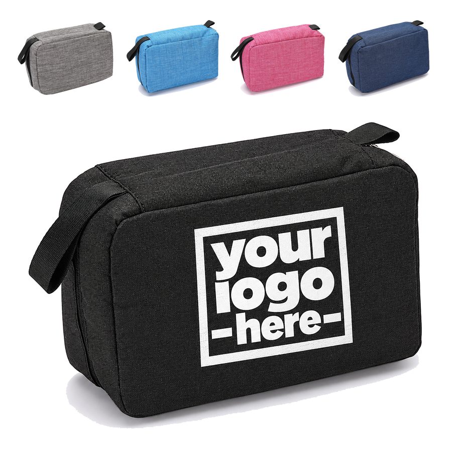 Rectangular Woven Toiletry Bag With Side Carry Loop