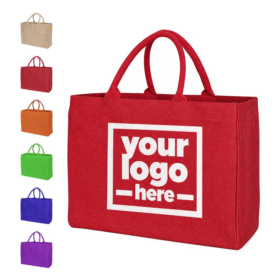 Gusseted Burlap Shopping Tote