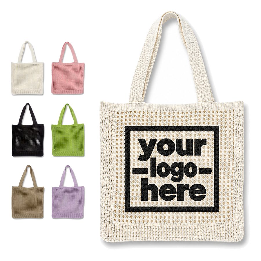 Polyester Crochet Tote With Shoulder Handles