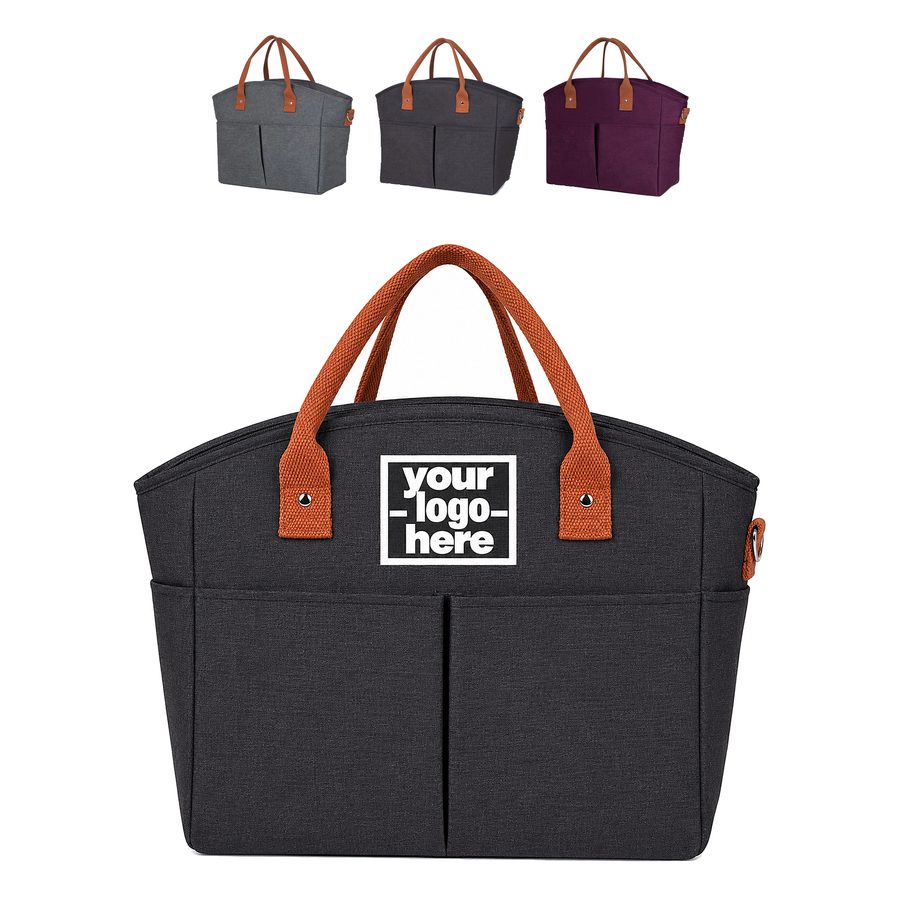 Three-Layer Lunch Bag With Front Slip Pockets