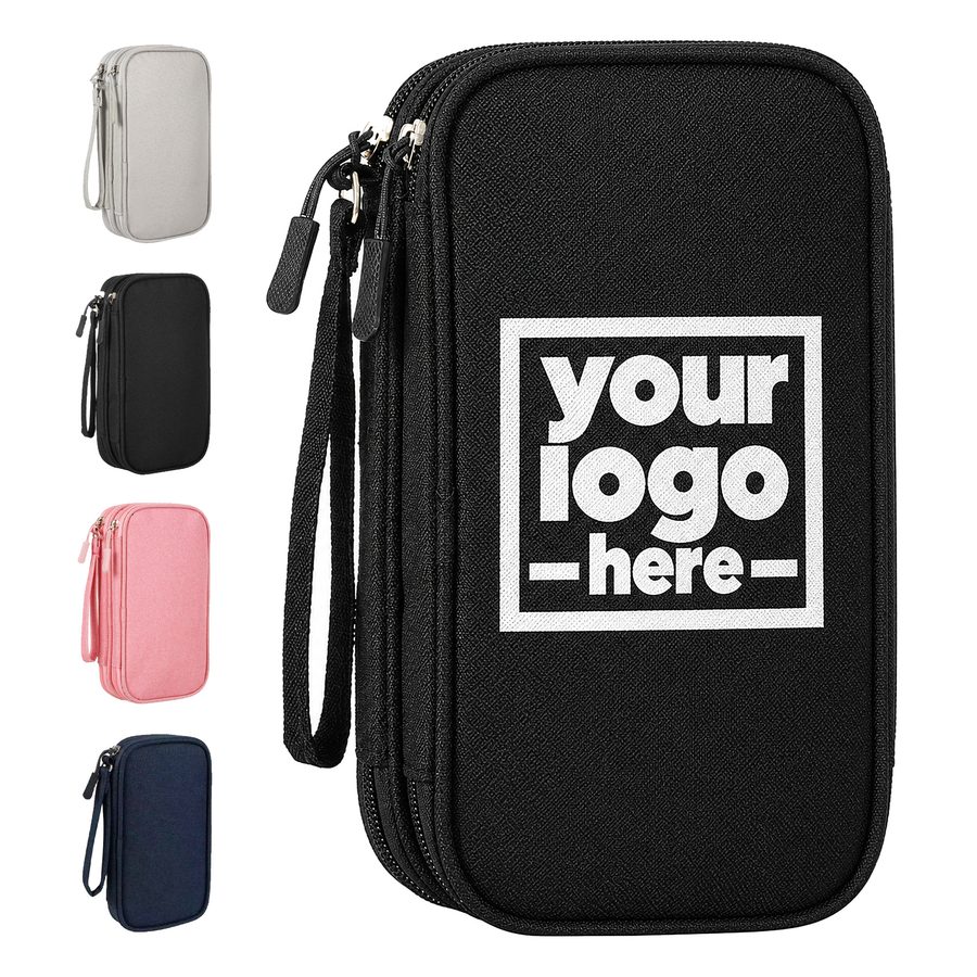 Two-Compartment Electronics Organizer With Wrist Strap