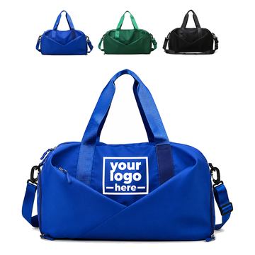 Gym Duffel Bag With Overlapping Front Panels