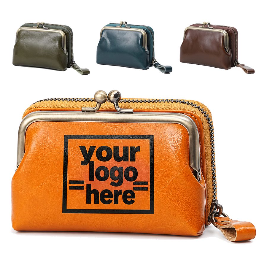 Metal-Frame Card Wallet With Front Coin Purse