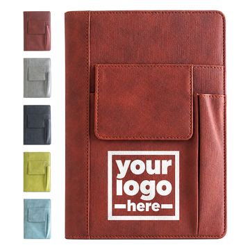 Stitched-Edge Notebook With A Pocket And Pen Sleeve